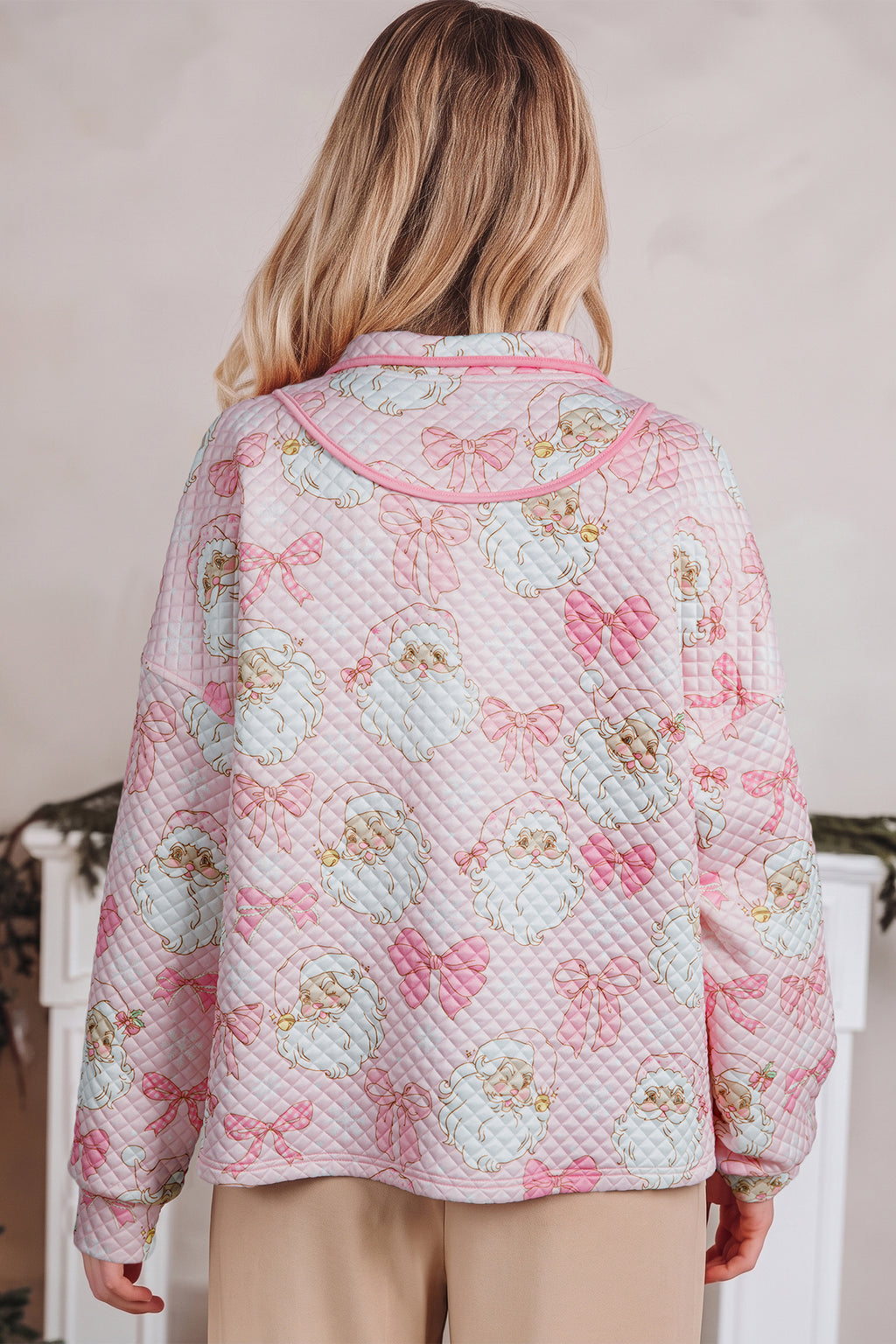Merry Mix Pink Christmas Quarter-Zip Sweatshirt
