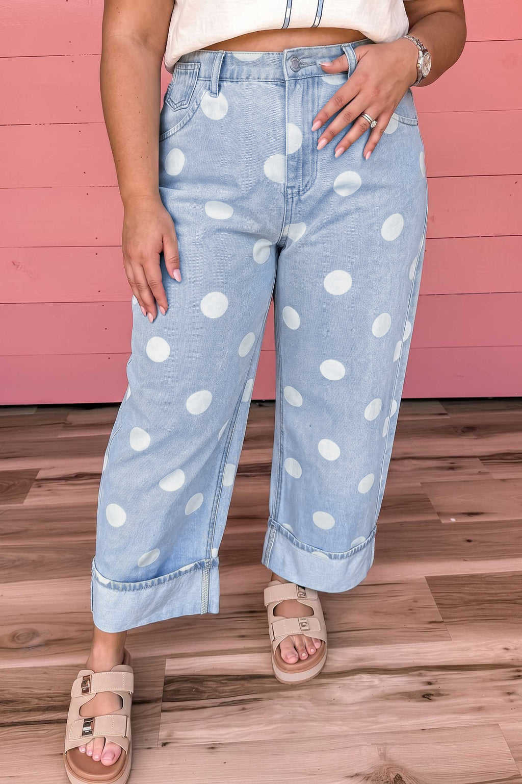 Clara Joy Blue Polka-Dot Jeans