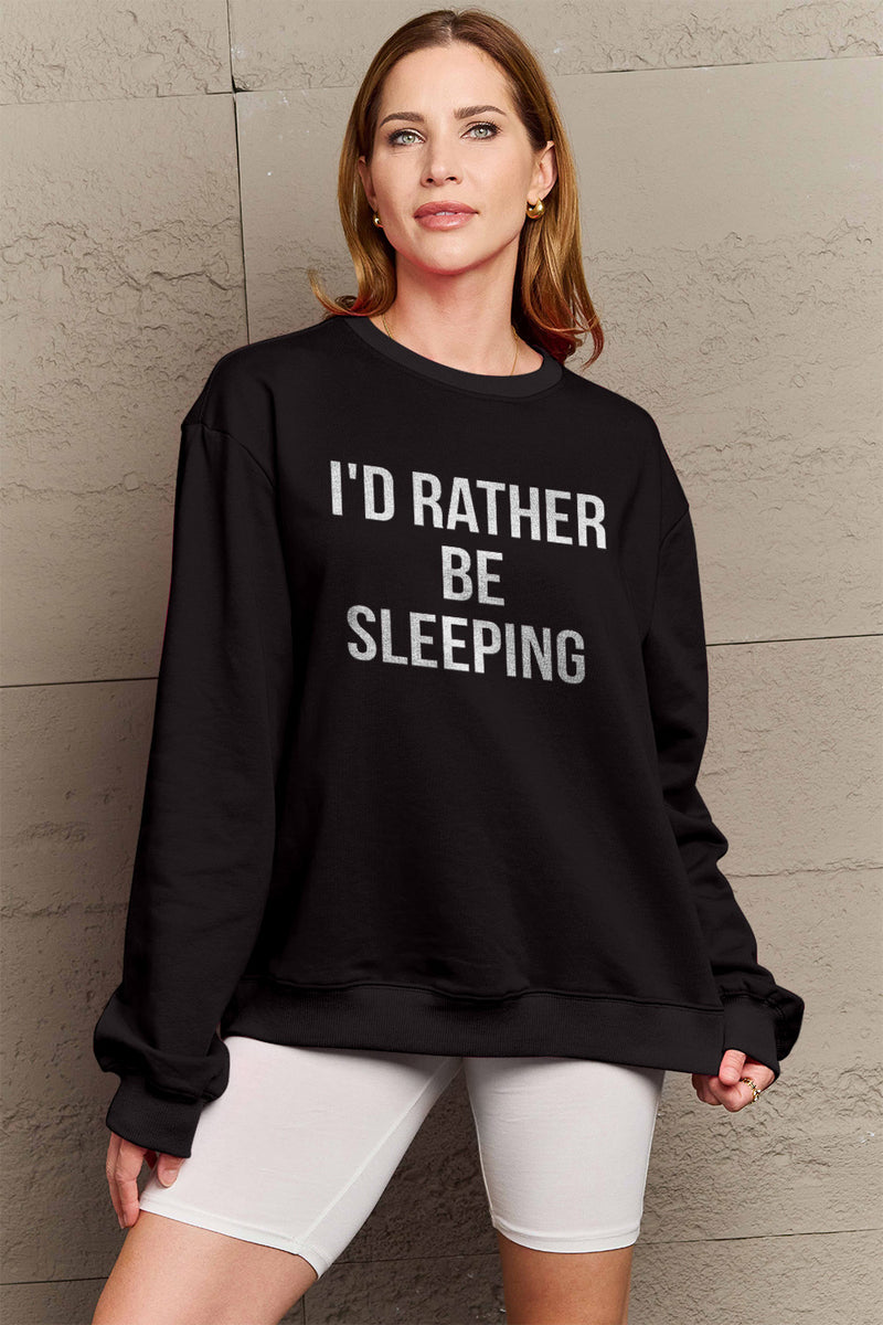 Hazel Blues® |  I'D RATHER BE SLEEPING Round Neck Sweatshirt