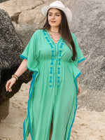 Hazel Blues® | Tied Fringe V-Neck Half Sleeve Dress