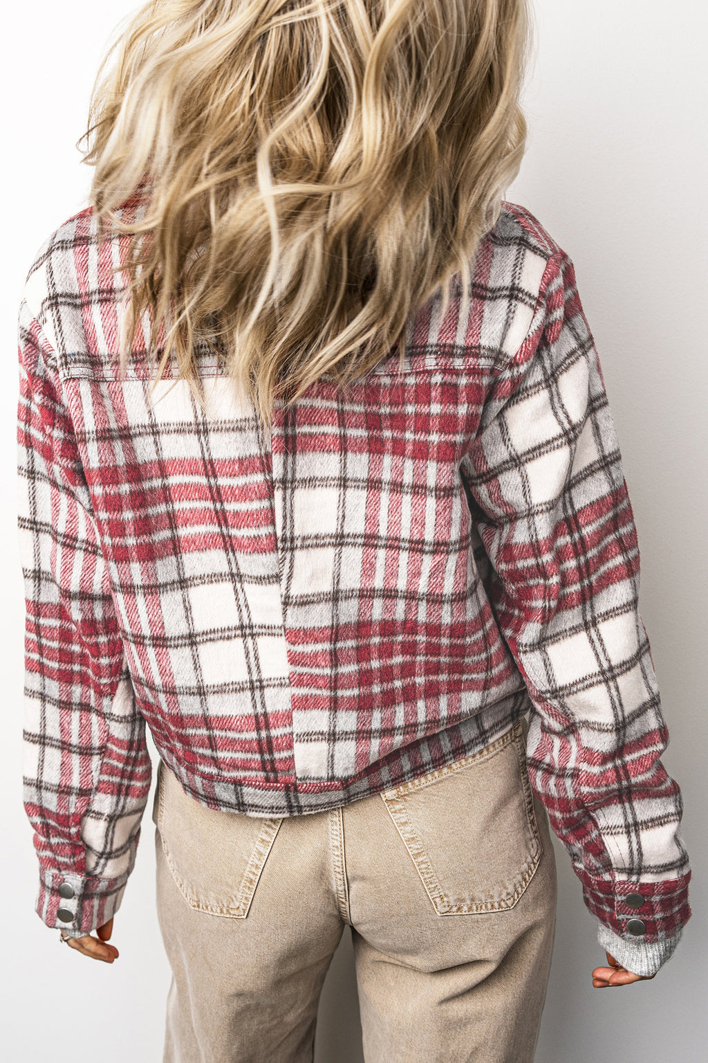 Red Plaid Vintage Flannel Jacket