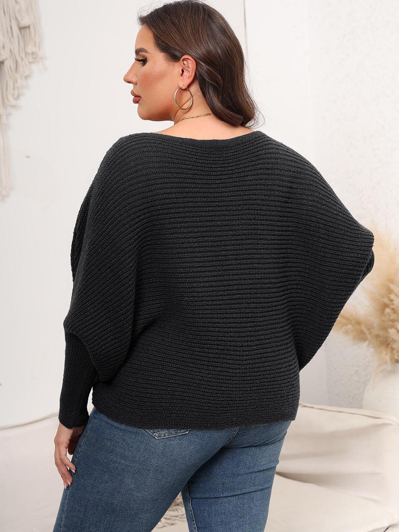 Hazel Blues® |  Boat Neck Batwing Sleeve Sweater