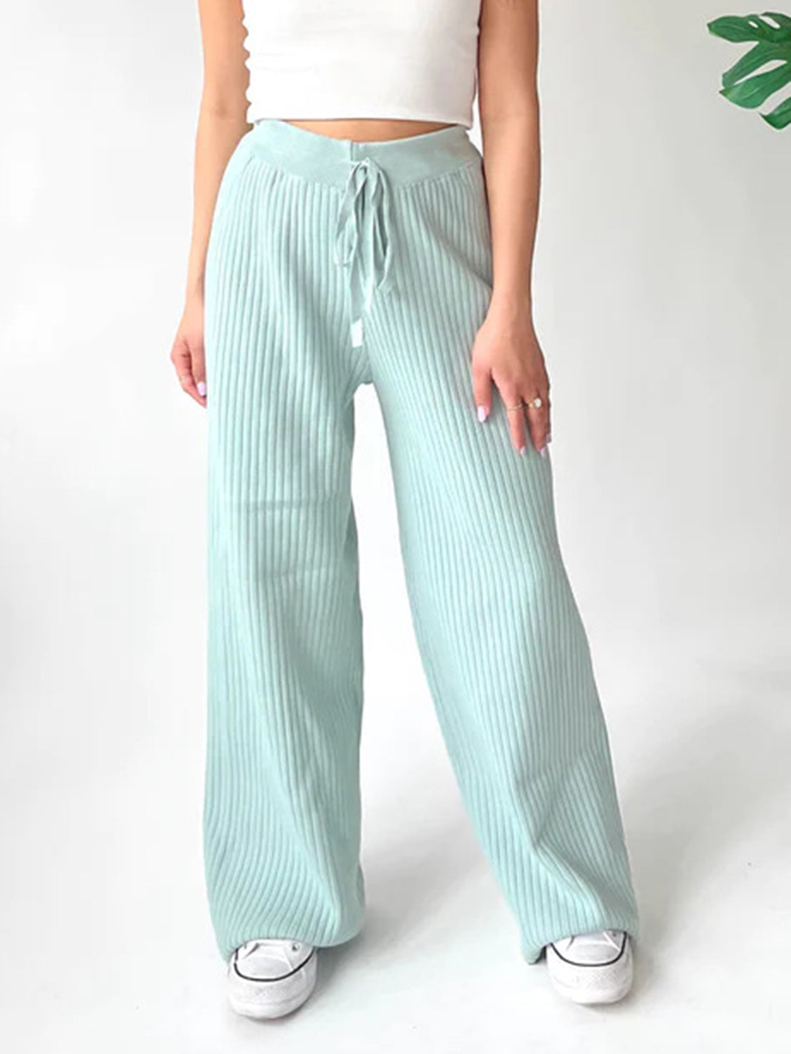 Hazel Blues® |  Ribbed Wide Leg Sweater Pants