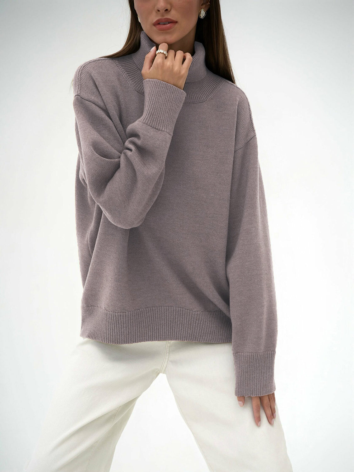 Hazel Blues® |  Turtleneck Long Sleeve Sweater