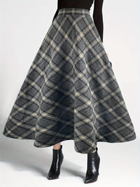 Hazel Blues® |  Plaid Elastic Waist Midi Skirt