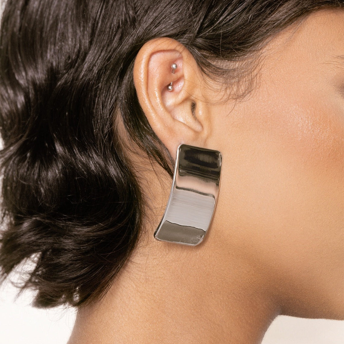 Hazel Blues® |  Stainless Steel Rectangle Earring