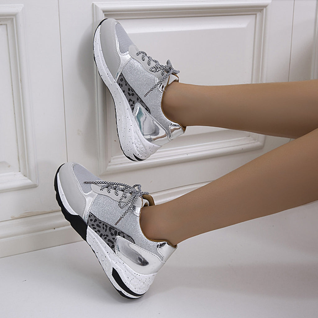 Hazel Blues® |  Lace-Up Round Toe Platform Sneakers