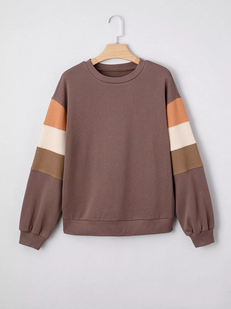 Color Block Drop Shoulder Pullover Casual Sweatshirt – Hazel Blues®