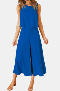 Hazel Blues® |  Round Neck Top and Wide Leg Pants Set