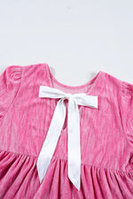 Hazel Blues® |  Tied Round Neck Flounce Sleeve Mini Dress