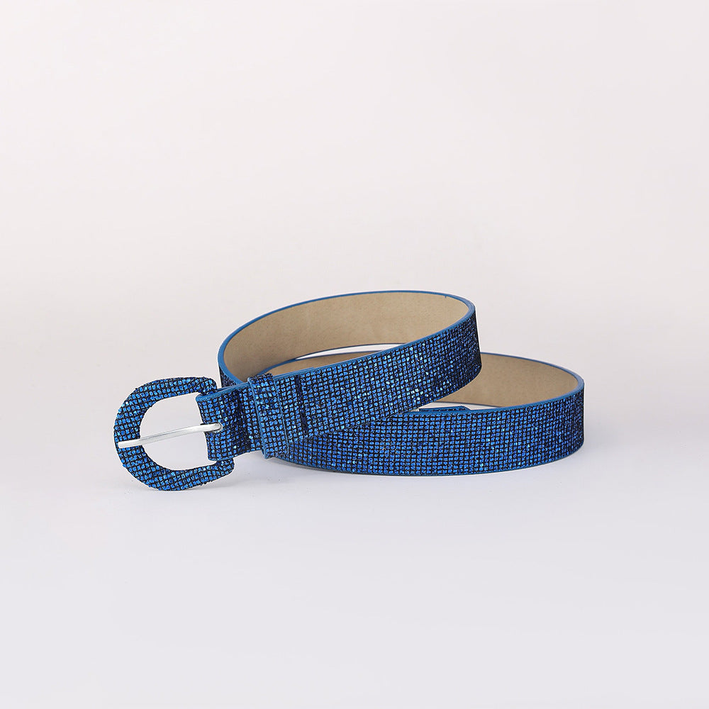 Hazel Blues® |  Sequin PU Leather Belt