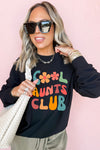 Hazel Blues® |  Black Floral COOL AUNTS CLUB Graphic Pullover Sweatshirt