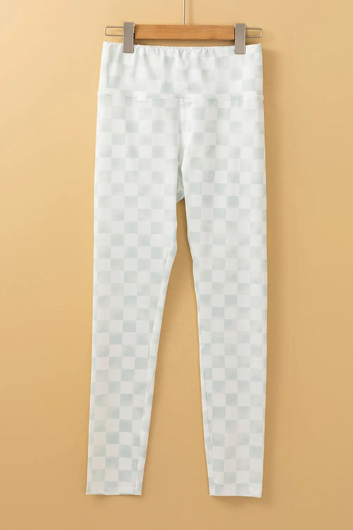 Hazel Blues® |  Checkered Elastic Waist Leggings