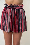 Hazel Blues® |  White Birch High Waisted Striped Shorts