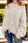 Hazel Blues® |  Confetti Round Neck Dropped Shoulder Sweater