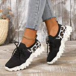 Hazel Blues® |  Leopard Mesh Round Toe Athletic