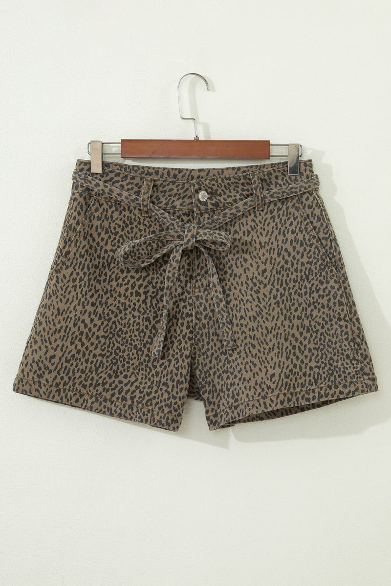 Hazel Blues® | Wild Side Shorts | Leopard Denim Shorts