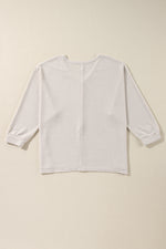 Hazel Blues® |  Side Slit V-Neck Long Sleeve Top