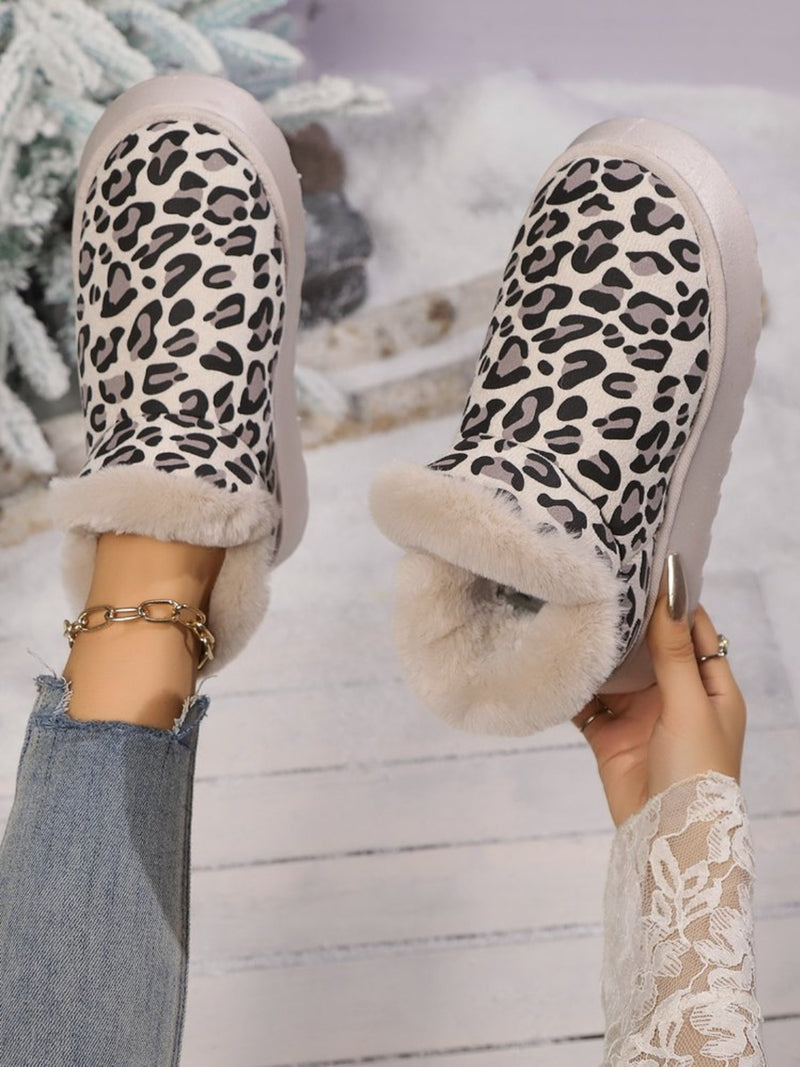 Hazel Blues® |  Thermal Leopard Round Toe Platform Boots