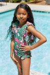 Hazel Blues® | Bring Me Flowers V-Neck One Piece Swimsuit In Sage: Youth