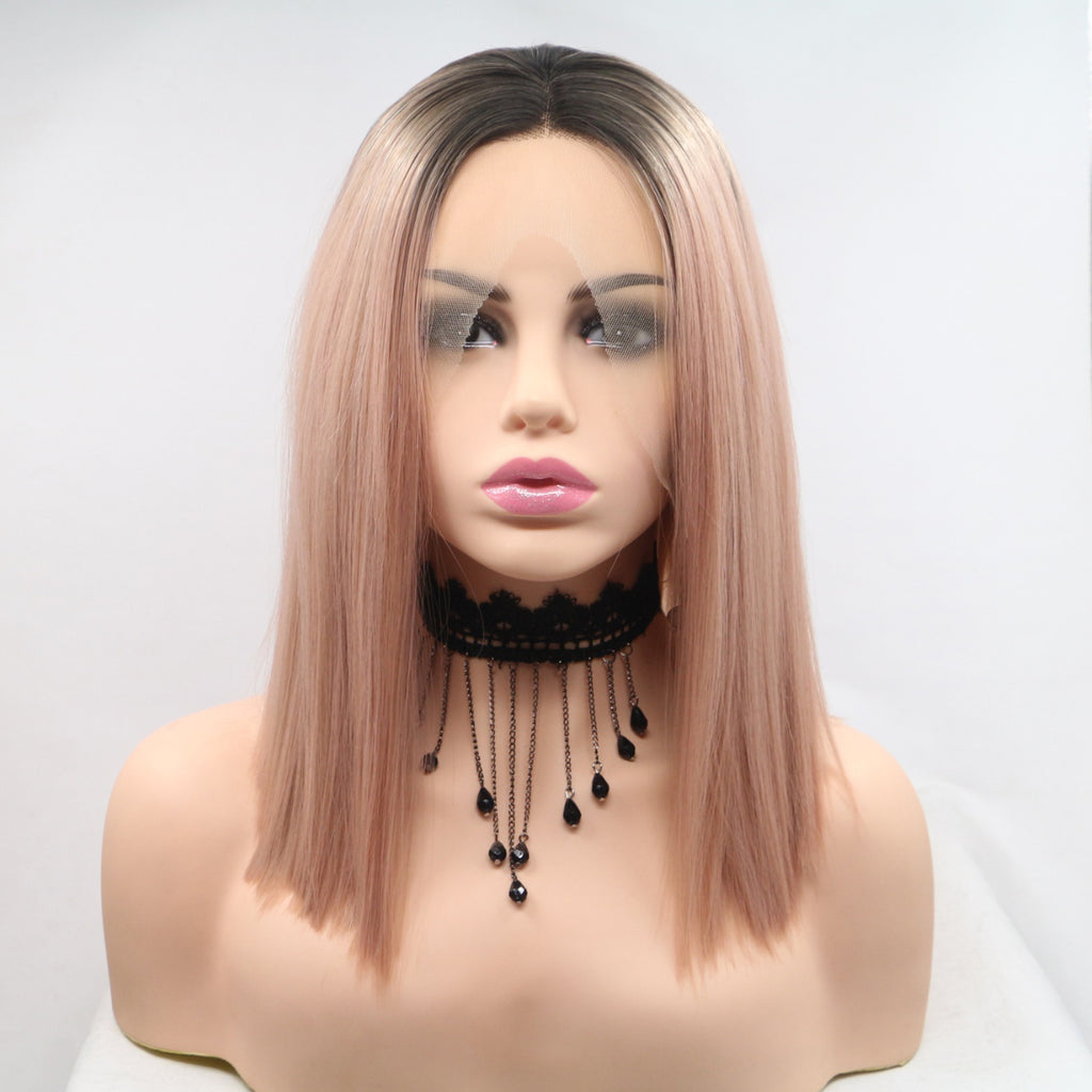 Hazel Blues® |  13*3" Lace Front Wigs Synthetic Mid-length Straight 12" 130% Density