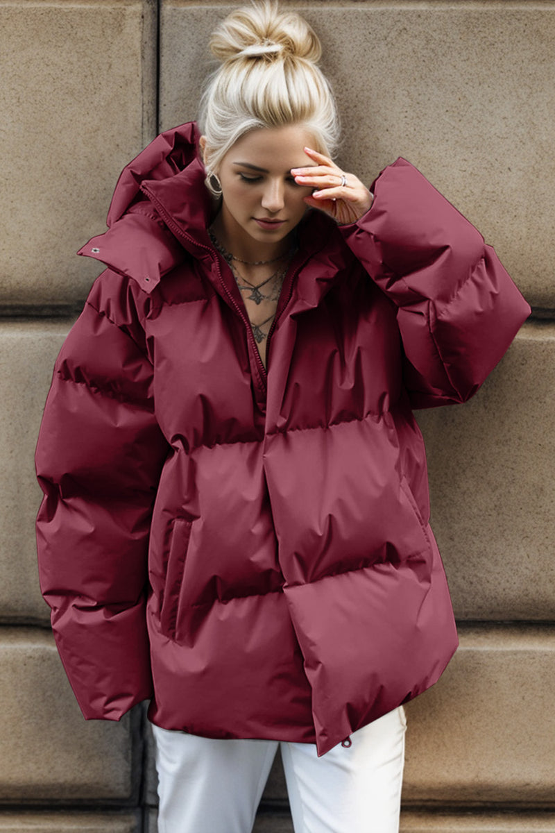 Hazel Blues® |  Pocketed Zip Up Hooded Puffer Jacket