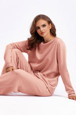 Hazel Blues® |  Basic Bae Rolled Round Neck Top and Pants Sweater Set