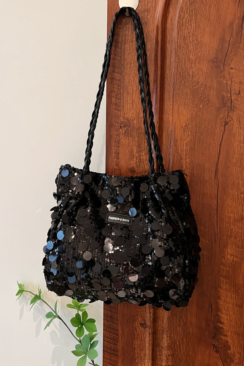 Hazel Blues® |  Sequin Braided Strap Shoulder Bag