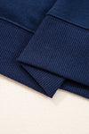 Hazel Blues® |  Evergreen Varsity Striped Detail Drop Shoulder Oversized Sweatshirt