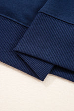 Hazel Blues® |  Evergreen Varsity Striped Detail Drop Shoulder Oversized Sweatshirt