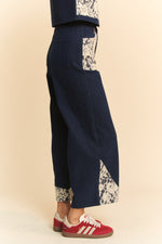 Hazel Blues® |  Davi & Dani Lace Applique Wide Leg Jeans