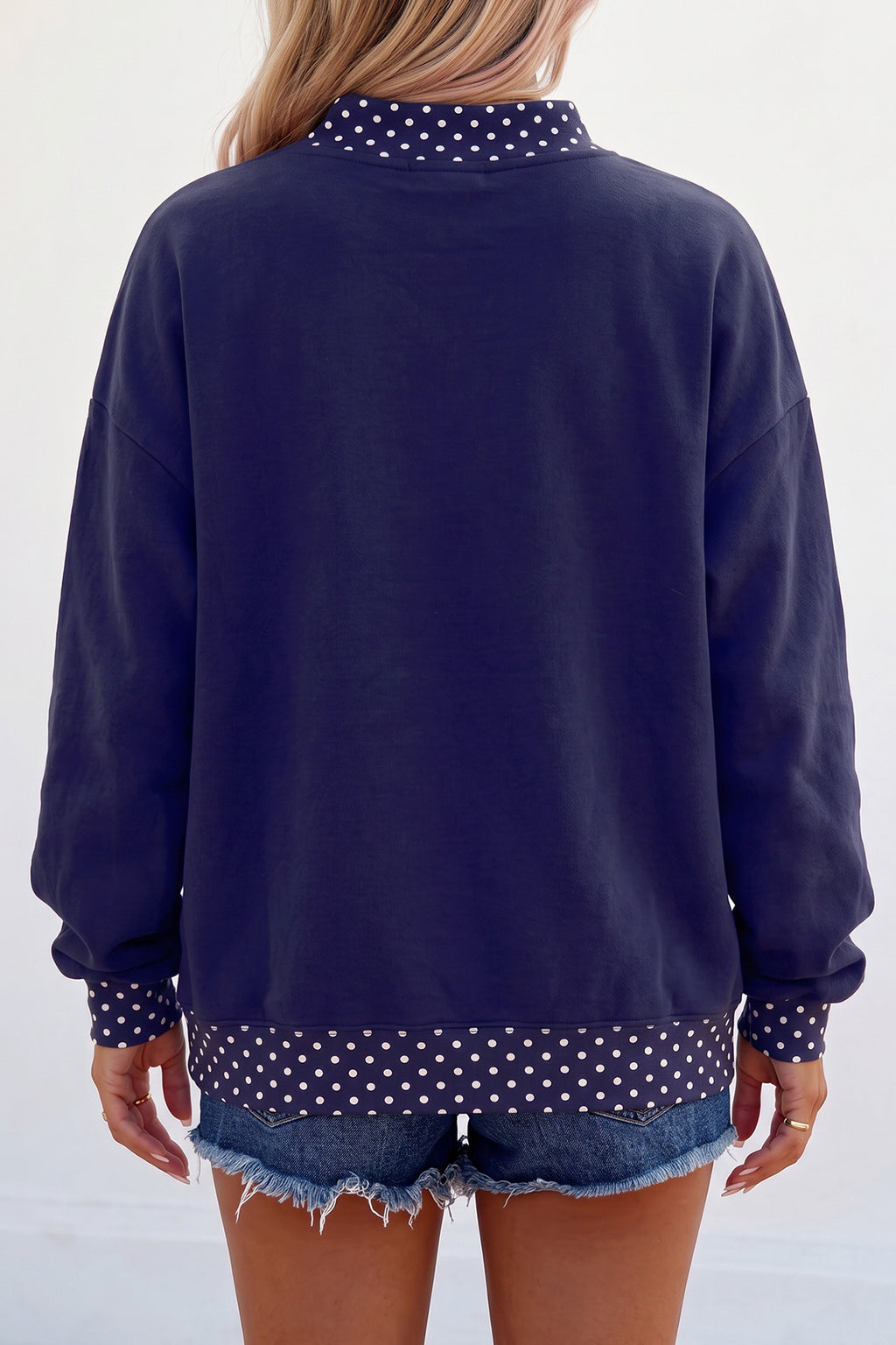 Tailgate Blue Polka Dot Game Day Sweatshirt