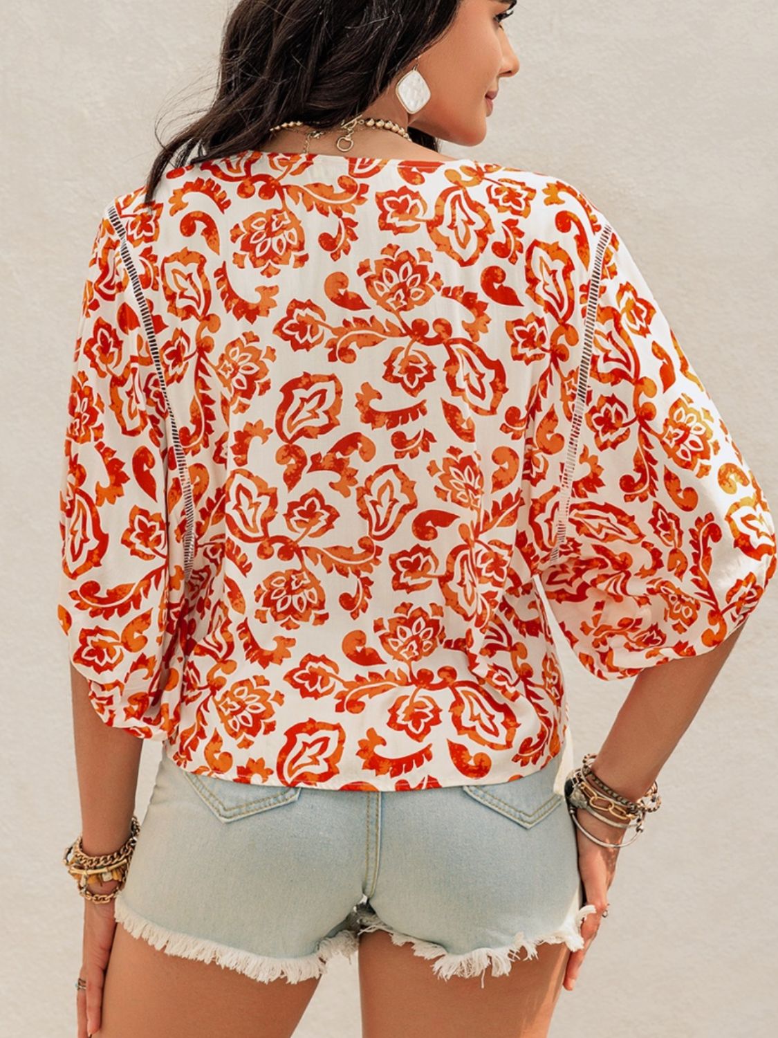 Hazel Blues® |  Printed Half Sleeve Blouse