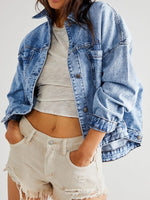 Hazel Blues® |  Pocketed Button Up Denim Jacket