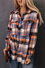 Hazel Blues® |  Plaid Collared Neck Long Sleeve Shirt