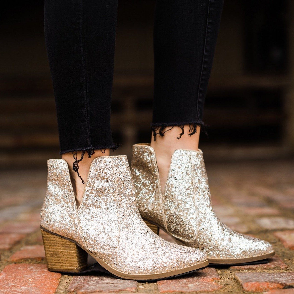 Hazel Blues® |  Fiera Booties in Gold