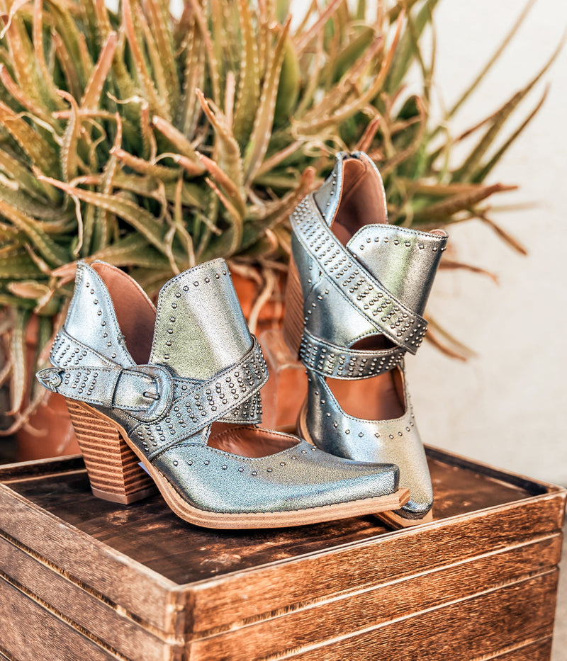 Hazel Blues® |  Fiona Ankle Boot in Silver