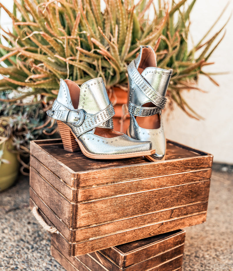 Hazel Blues® |  Fiona Ankle Boot in Silver