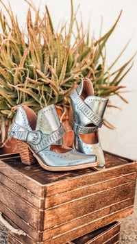 Hazel Blues® |  Fiona Ankle Boot in Silver