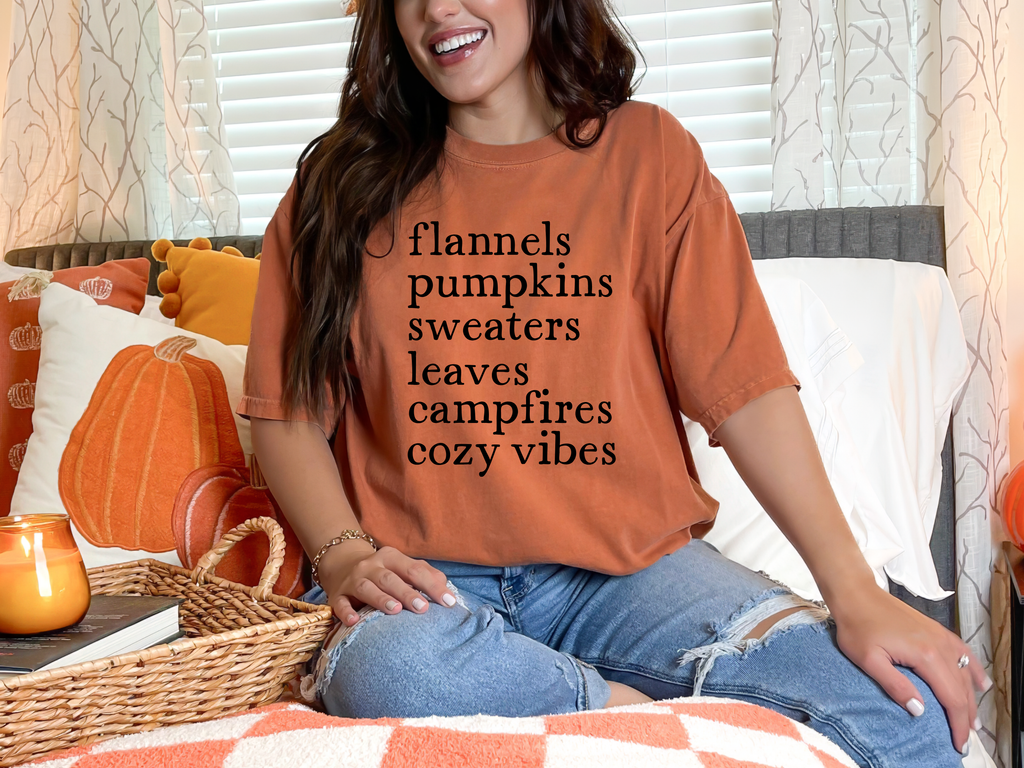 Hazel Blues® |  Flannels Pumpkins Graphic Tee in Multiple Colors