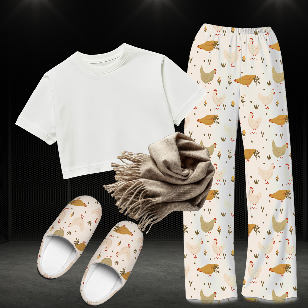 Hazel Blues® |  Buttery Soft Chicken Pajama Pants for Women | Farmhouse Chicken Print | Cozy Brushed Polyester Sleepwear | Cute Farm Animal PJs Gift