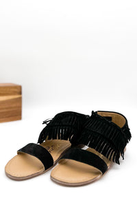 Hazel Blues® |  Fringe Star Sandal in Black