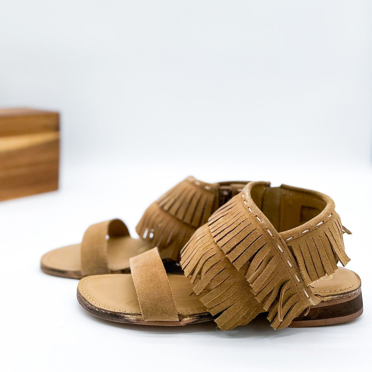 Hazel Blues® |  Fringe Star Sandal in Tan