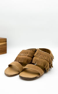 Hazel Blues® |  Fringe Star Sandal in Tan