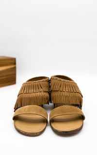 Hazel Blues® |  Fringe Star Sandal in Tan