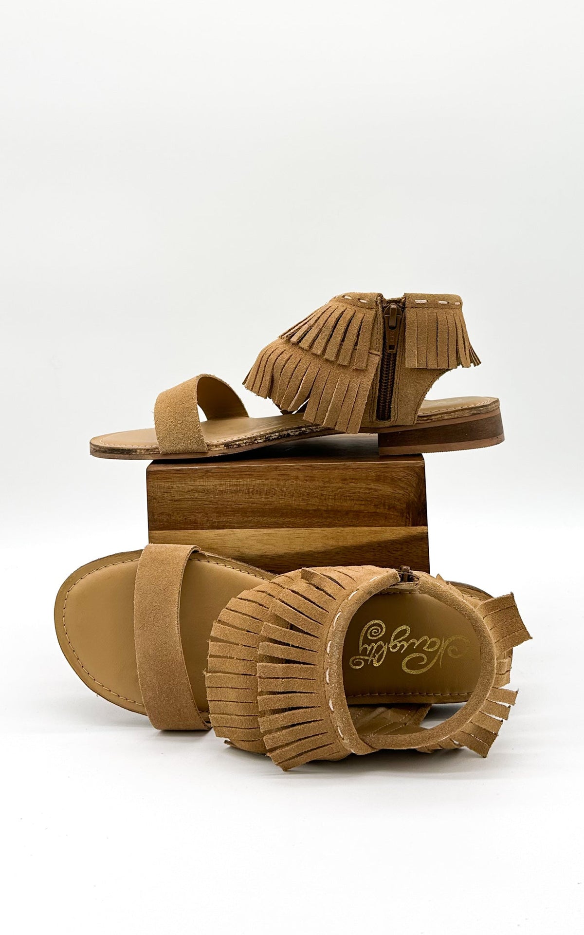 Hazel Blues® |  Fringe Star Sandal in Tan