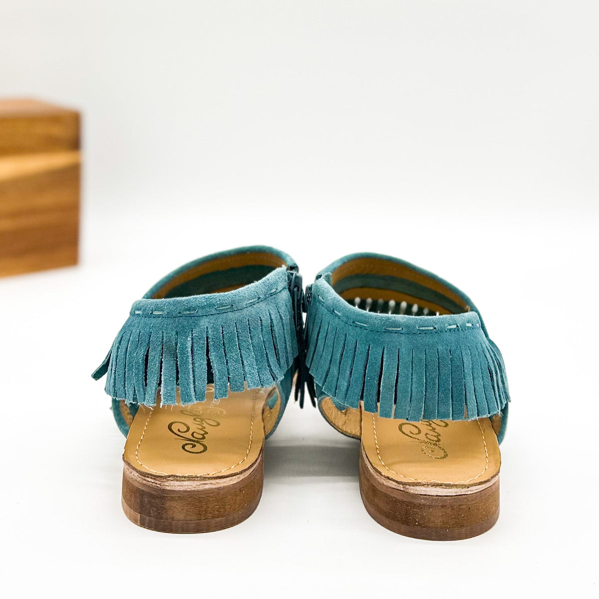 Hazel Blues® |  Fringe Star Sandal in Teal