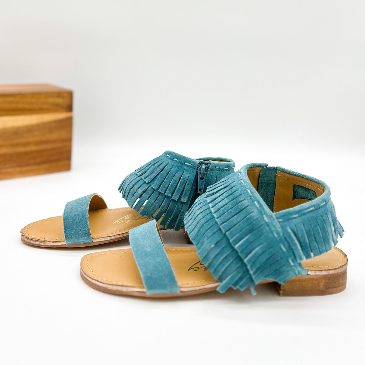 Hazel Blues® |  Fringe Star Sandal in Teal