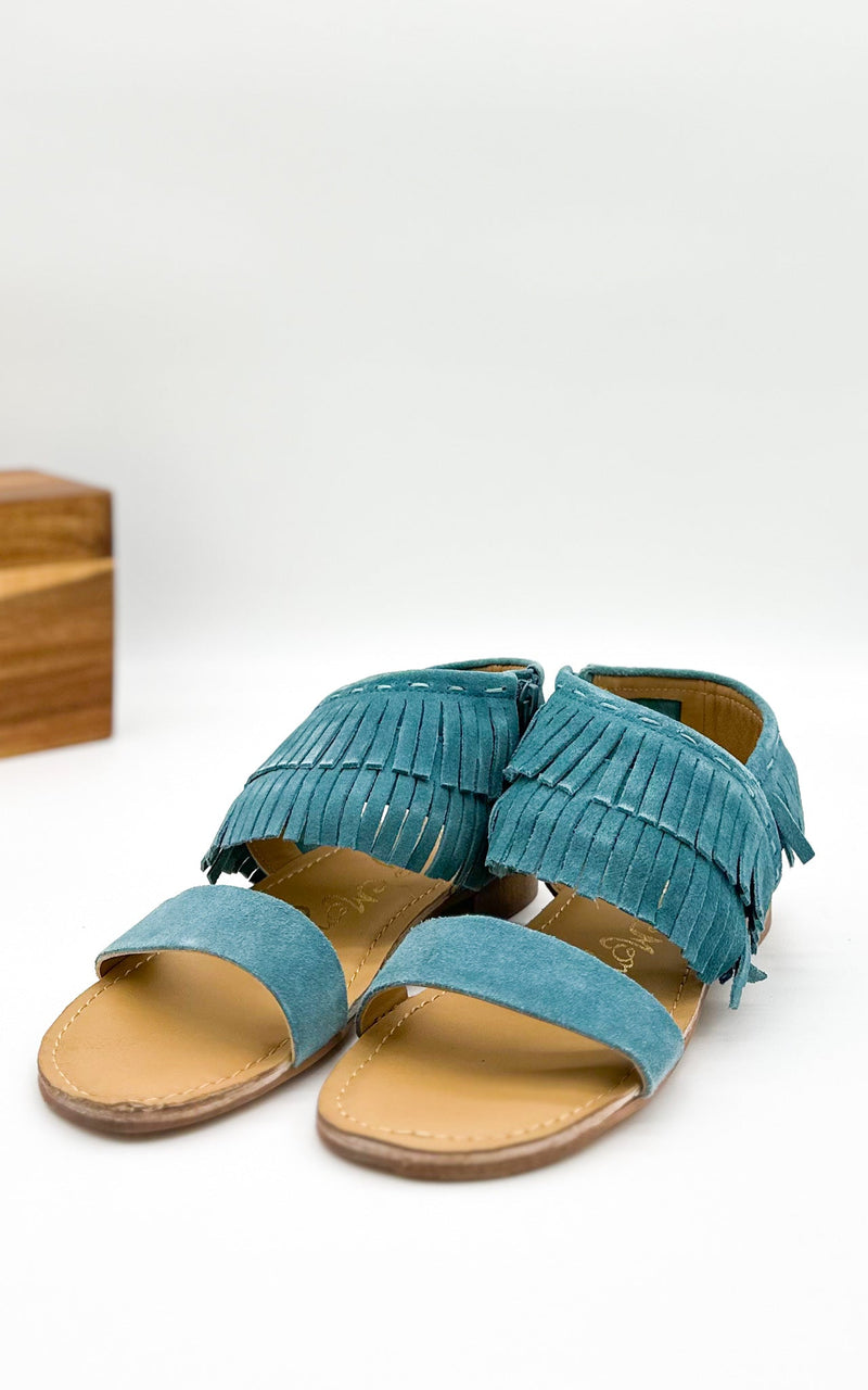 Hazel Blues® |  Fringe Star Sandal in Teal