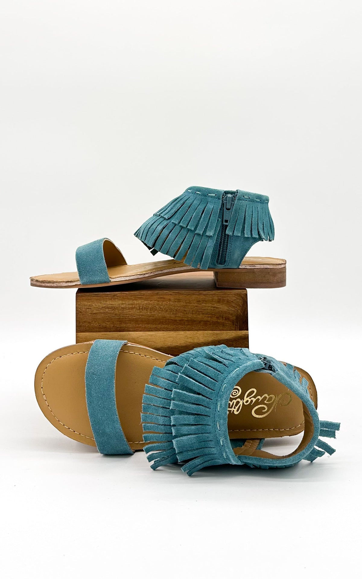 Hazel Blues® |  Fringe Star Sandal in Teal